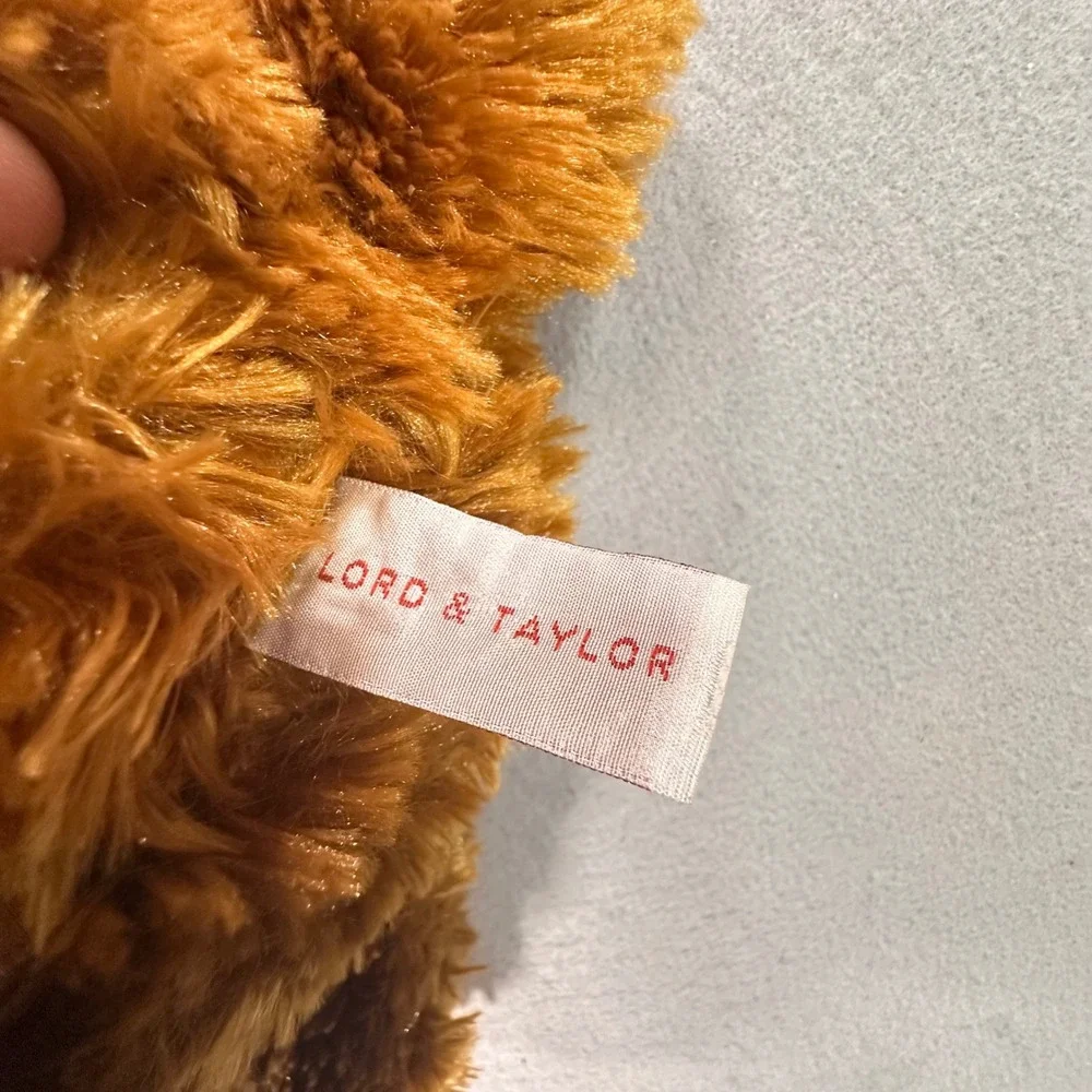 Vintage NWT GUND Lord & Taylor Labradoodle Plush Brown Dog Collar 12
